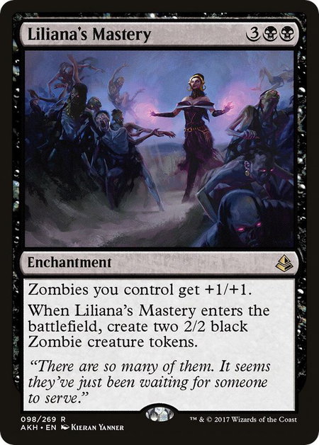 Liliana's Mastery trading card from Amonkhet Liliana's Mastery - Amonkhet Magic: The Gathering trading card