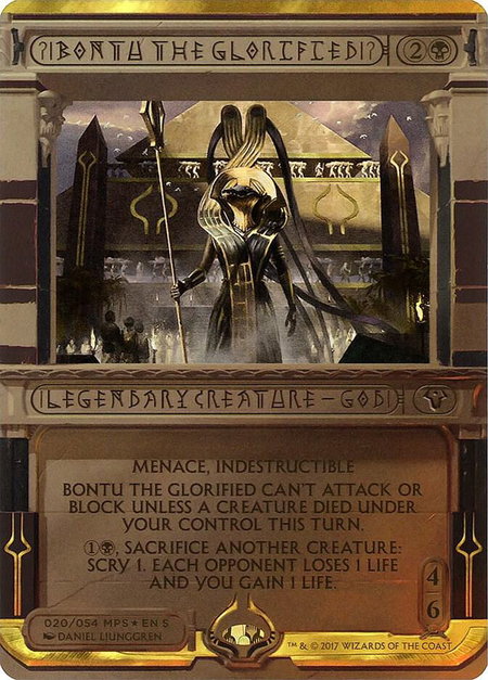 Bontu the Glorified - Masterpiece Series: Amonkhet Invocations Magic: The Gathering trading card