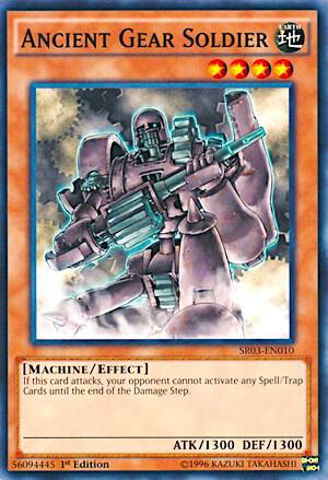 Ancient Gear Soldier trading card from Structure Deck: Machine Reactor Ancient Gear Soldier - Structure Deck: Machine Reactor YuGiOh trading card