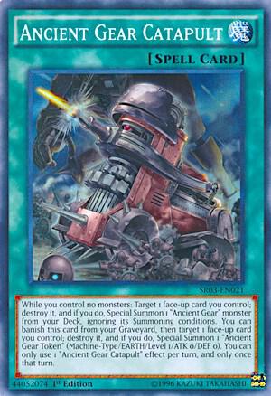 Ancient Gear Catapult trading card from Structure Deck: Machine Reactor Ancient Gear Catapult - Structure Deck: Machine Reactor YuGiOh trading card