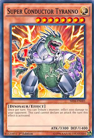Super Conductor Tyranno trading card from Structure Deck: Dinosmasher's Fury Super Conductor Tyranno - Structure Deck: Dinosmasher's Fury YuGiOh trading card