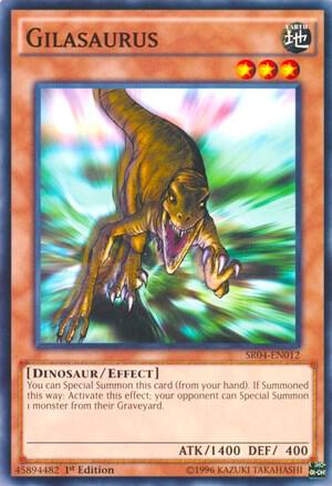 Gilasaurus trading card from Structure Deck: Dinosmasher's Fury Gilasaurus - Structure Deck: Dinosmasher's Fury YuGiOh trading card