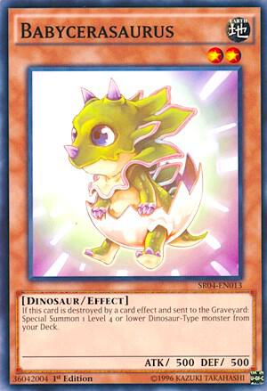 Babycerasaurus trading card from Structure Deck: Dinosmasher's Fury Babycerasaurus - Structure Deck: Dinosmasher's Fury YuGiOh trading card