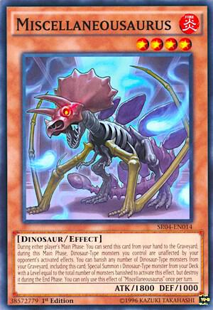 Miscellaneousaurus trading card from Structure Deck: Dinosmasher's Fury Miscellaneousaurus - Structure Deck: Dinosmasher's Fury YuGiOh trading card