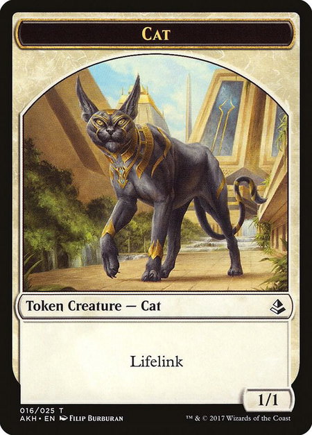 Cat Token - Amonkhet Magic: The Gathering trading card