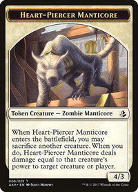 Heart-Piercer Manticore Token - Amonkhet (AKH) #6 - Token Magic: The Gathering Trading Card