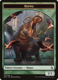 Hippo Token - Amonkhet (AKH) #22 - Token Magic: The Gathering Trading Card