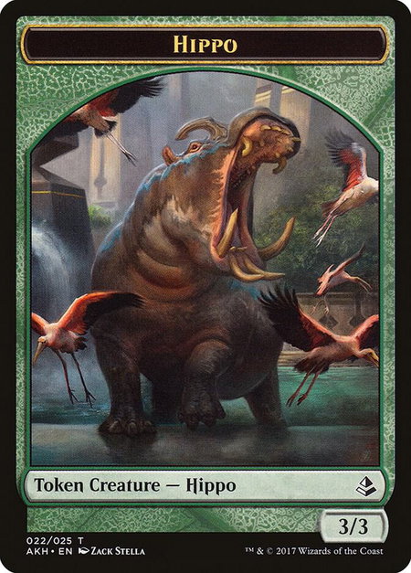 Hippo Token - Amonkhet Magic: The Gathering trading card
