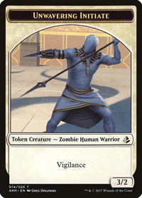 Unwavering Initiate Token - Amonkhet (AKH) #14 - Token Magic: The Gathering Trading Card