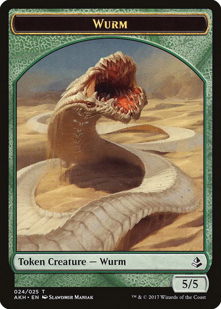 Wurm Token trading card from Amonkhet Wurm Token - Amonkhet Magic: The Gathering trading card