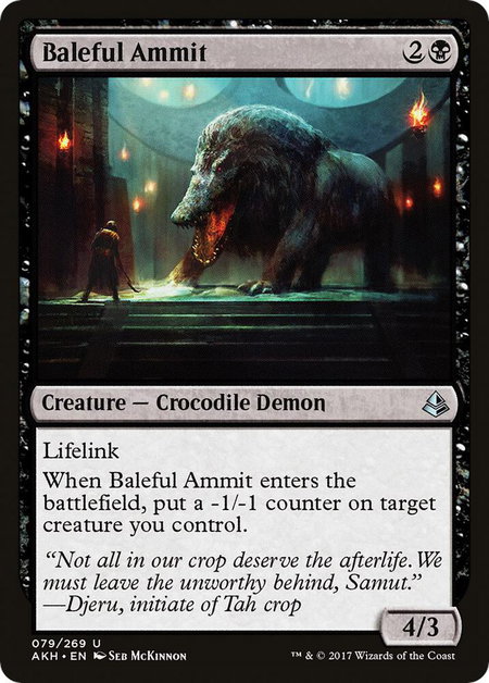 Baleful Ammit - Amonkhet Magic: The Gathering trading card