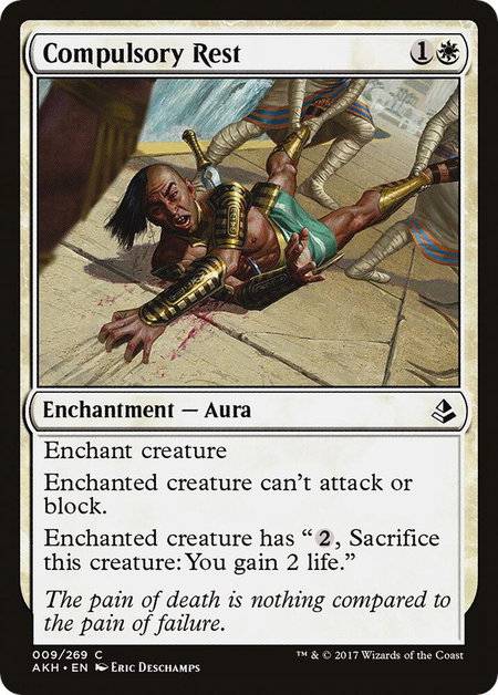 Compulsory Rest trading card from Amonkhet Compulsory Rest - Amonkhet Magic: The Gathering trading card
