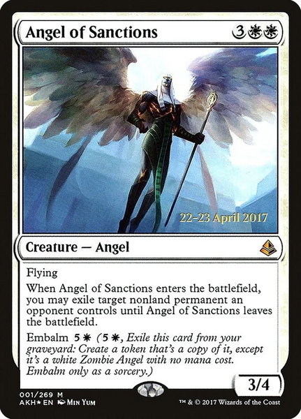 Angel of Sanctions trading card from Prerelease Cards Angel of Sanctions - Prerelease Cards Magic: The Gathering trading card