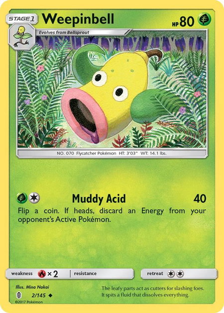 Weepinbell - SM - Guardians Rising Pokémon trading card