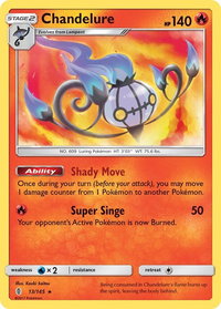 Chandelure - SM - Guardians Rising (SM02) #13/145 - Holo Rare Pokémon Trading Card
