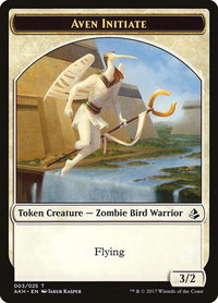 Aven Initiate Token - Amonkhet (AKH) #3 - Token Magic: The Gathering Trading Card