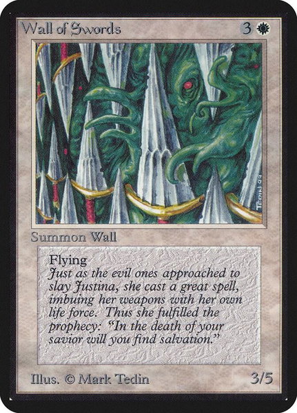 Wall of Swords trading card from Alpha Edition Wall of Swords - Alpha Edition Magic: The Gathering trading card