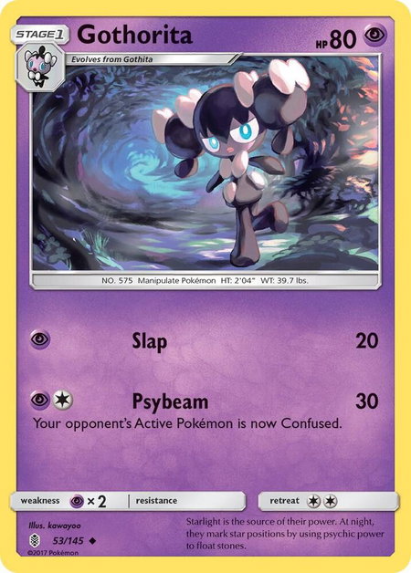 Gothorita trading card from SM - Guardians Rising Gothorita - SM - Guardians Rising Pokémon trading card