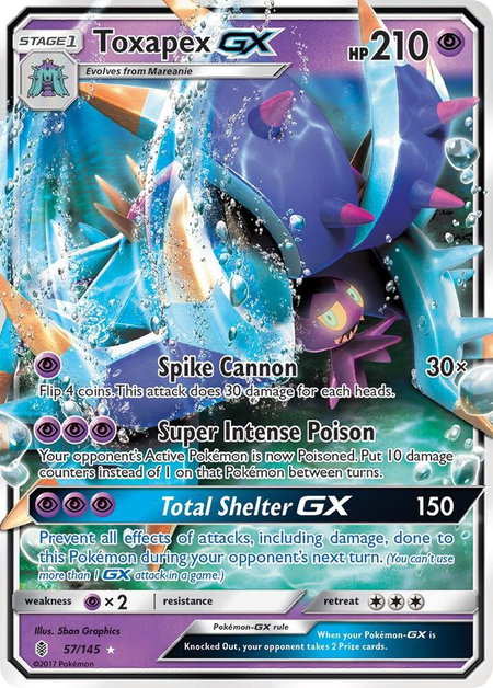 Toxapex GX trading card from SM - Guardians Rising Toxapex GX - SM - Guardians Rising Pokémon trading card