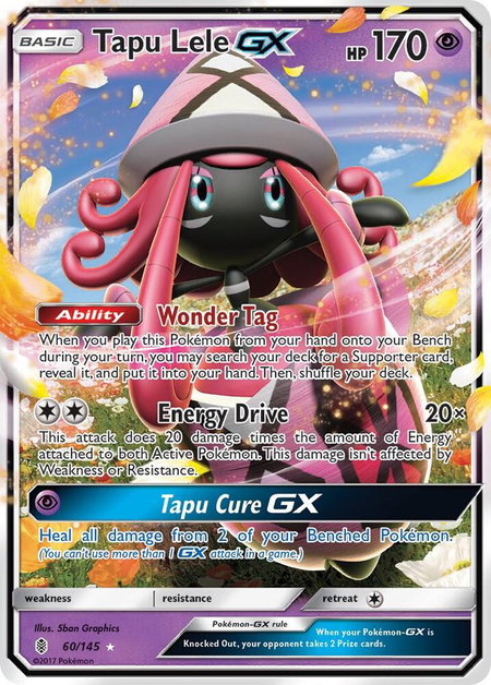Tapu Lele GX trading card from SM - Guardians Rising Tapu Lele GX - SM - Guardians Rising Pokémon trading card