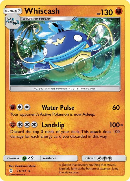 Whiscash - SM - Guardians Rising Pokémon trading card