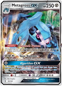 Metagross GX - SM - Guardians Rising (SM02) #85/145 - Ultra Rare Pokémon Trading Card