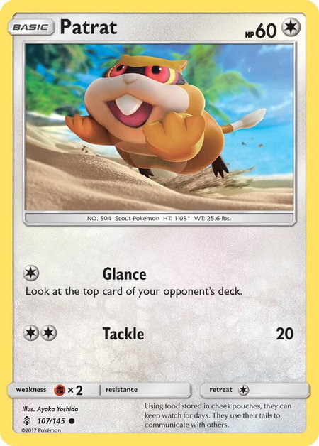 Patrat trading card from SM - Guardians Rising Patrat - SM - Guardians Rising Pokémon trading card