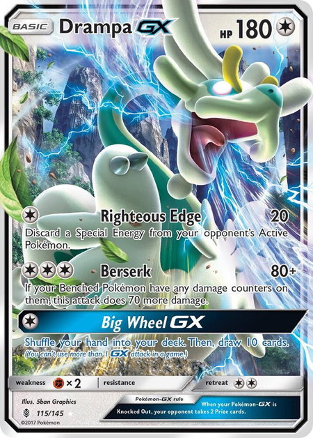 Drampa GX - SM - Guardians Rising Pokémon trading card