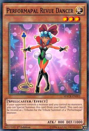 Performapal Revue Dancer trading card from Maximum Crisis Performapal Revue Dancer - Maximum Crisis YuGiOh trading card