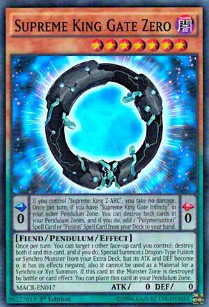 Supreme King Gate Zero trading card from Maximum Crisis Supreme King Gate Zero - Maximum Crisis YuGiOh trading card