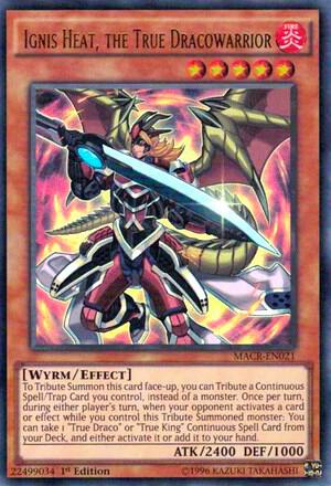 Ignis Heat, the True Dracowarrior - Maximum Crisis YuGiOh trading card