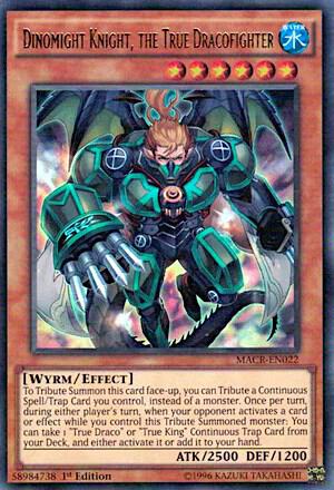 Dinomight Knight, the True Dracofighter - Maximum Crisis YuGiOh trading card