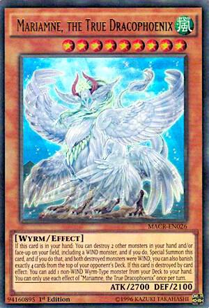 Mariamne, the True Dracophoenix trading card from Maximum Crisis Mariamne, the True Dracophoenix - Maximum Crisis YuGiOh trading card