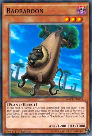 Baobaboon trading card from Maximum Crisis Baobaboon - Maximum Crisis YuGiOh trading card