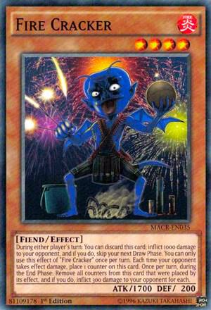 Fire Cracker trading card from Maximum Crisis Fire Cracker - Maximum Crisis YuGiOh trading card