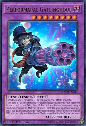 Performapal Gatlinghoul trading card from Maximum Crisis Performapal Gatlinghoul - Maximum Crisis YuGiOh trading card