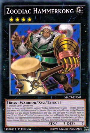 Zoodiac Hammerkong trading card from Maximum Crisis Zoodiac Hammerkong - Maximum Crisis YuGiOh trading card