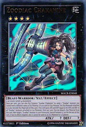 Zoodiac Chakanine trading card from Maximum Crisis Zoodiac Chakanine - Maximum Crisis YuGiOh trading card