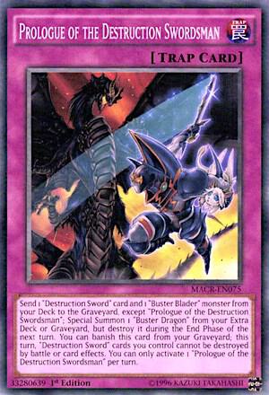 Prologue of the Destruction Swordsman - Maximum Crisis YuGiOh trading card