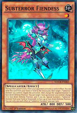 Subterror Fiendess trading card from Maximum Crisis Subterror Fiendess - Maximum Crisis YuGiOh trading card