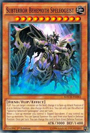 Subterror Behemoth Speleogeist trading card from Maximum Crisis Subterror Behemoth Speleogeist - Maximum Crisis YuGiOh trading card