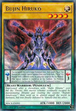 Bujin Hiruko trading card from Maximum Crisis Bujin Hiruko - Maximum Crisis YuGiOh trading card