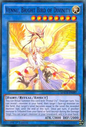 Vennu, Bright Bird of Divinity - Maximum Crisis YuGiOh trading card