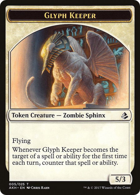 Glyph Keeper // Warrior Double-Sided Token - Amonkhet Magic: The Gathering trading card