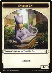Sacred Cat // Insect Double-Sided Token - Amonkhet (AKH) #10 // 19 - Token Magic: The Gathering Trading Card