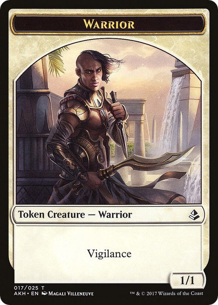 Warrior // Labyrinth Guardian Double-Sided Token - Amonkhet Magic: The Gathering trading card