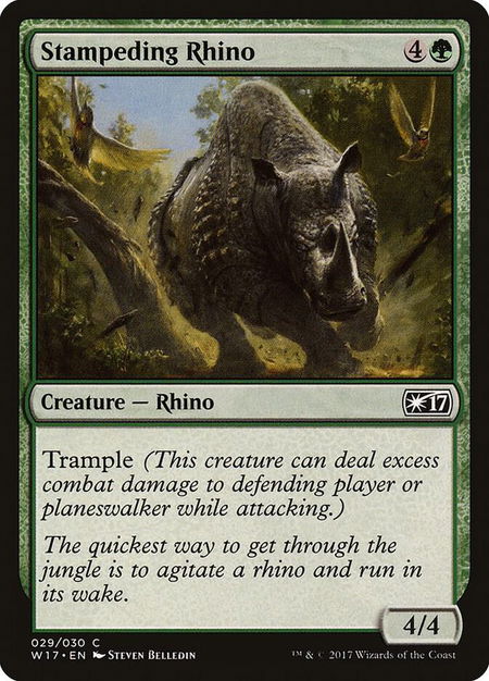 Stampeding Rhino - Welcome Deck 2017 Magic: The Gathering trading card