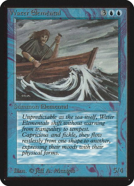 Water Elemental trading card from Alpha Edition Water Elemental - Alpha Edition Magic: The Gathering trading card