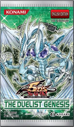 The Duelist Genesis - 1st Edition Booster Pack trading card from The Duelist Genesis The Duelist Genesis - 1st Edition Booster Pack - The Duelist Genesis YuGiOh trading card