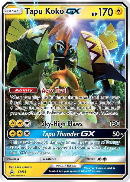 Tapu Koko GX - SM33 - SM Promos Pokémon trading card